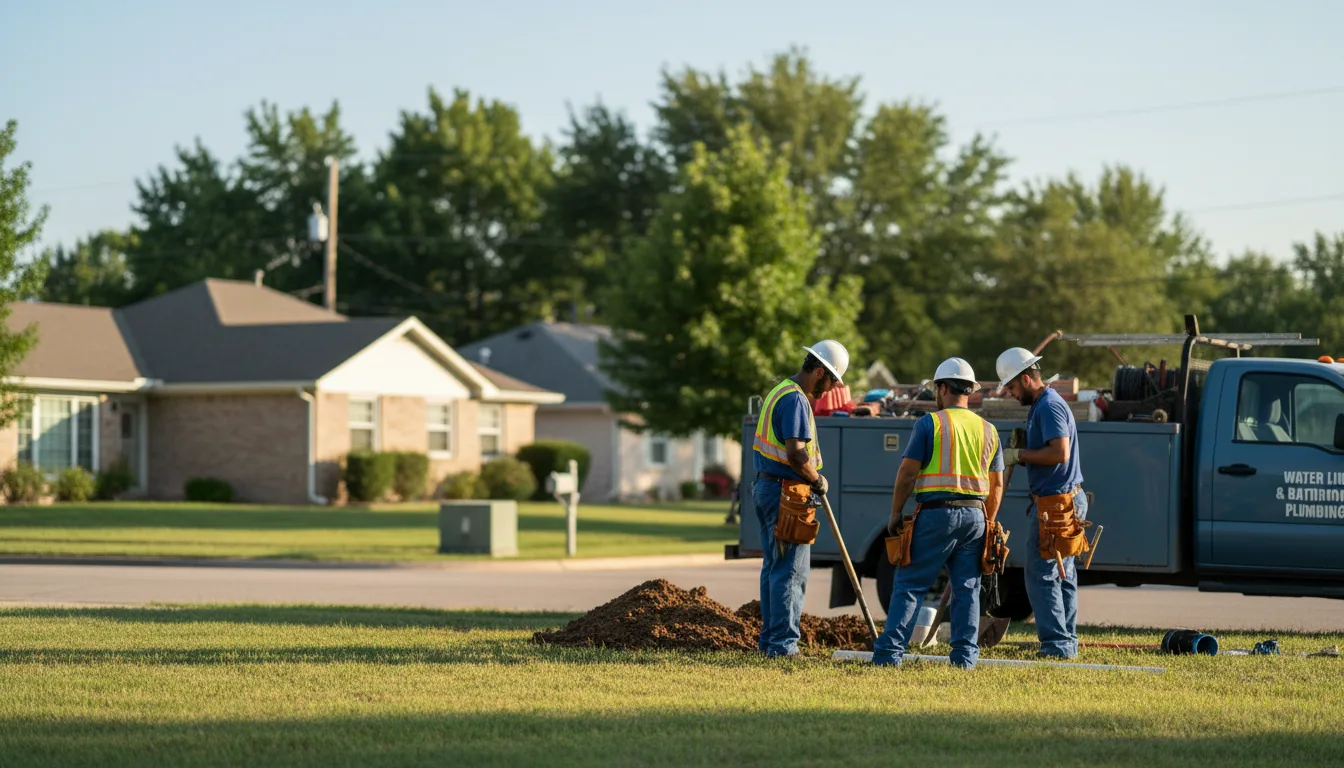 Residential water line and bathroom plumbing service in Muscotah, KS